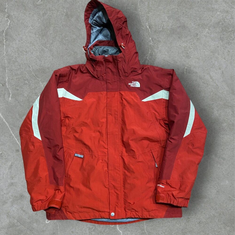 The North Face Vintage Hyvent Hooded Ski Jacket Red Burnt Orange Men's Size M